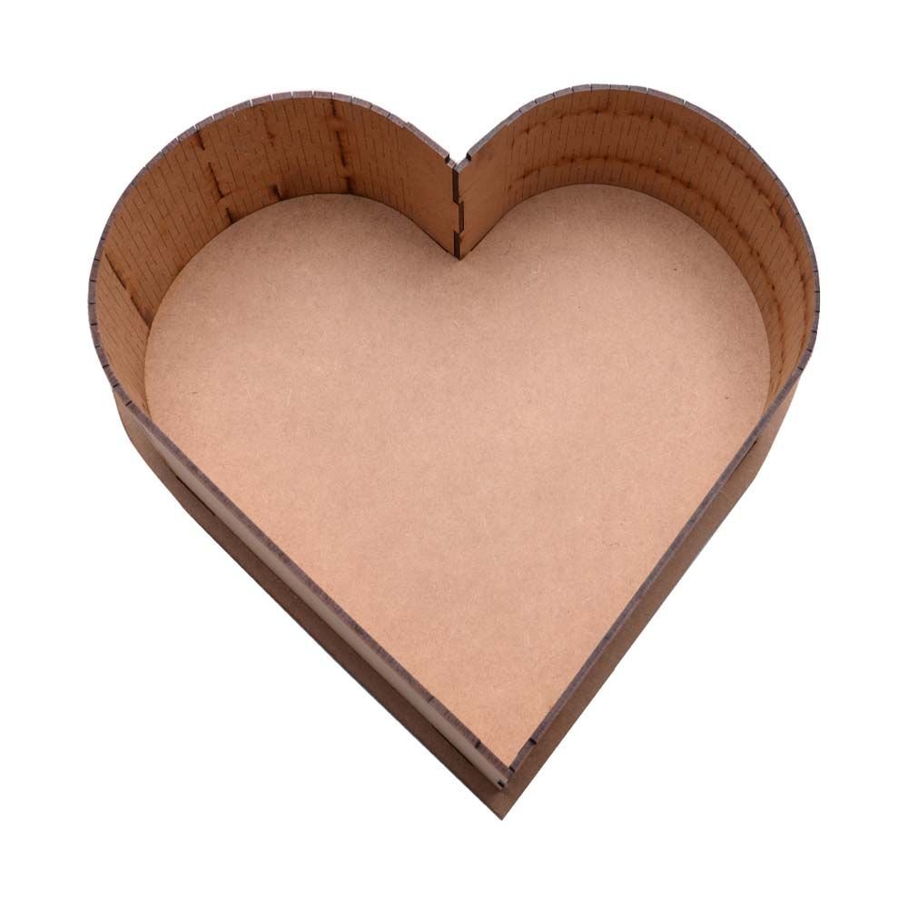 Caixa Mdf Coração Amor M 22,5x17x6cm Hot Pink