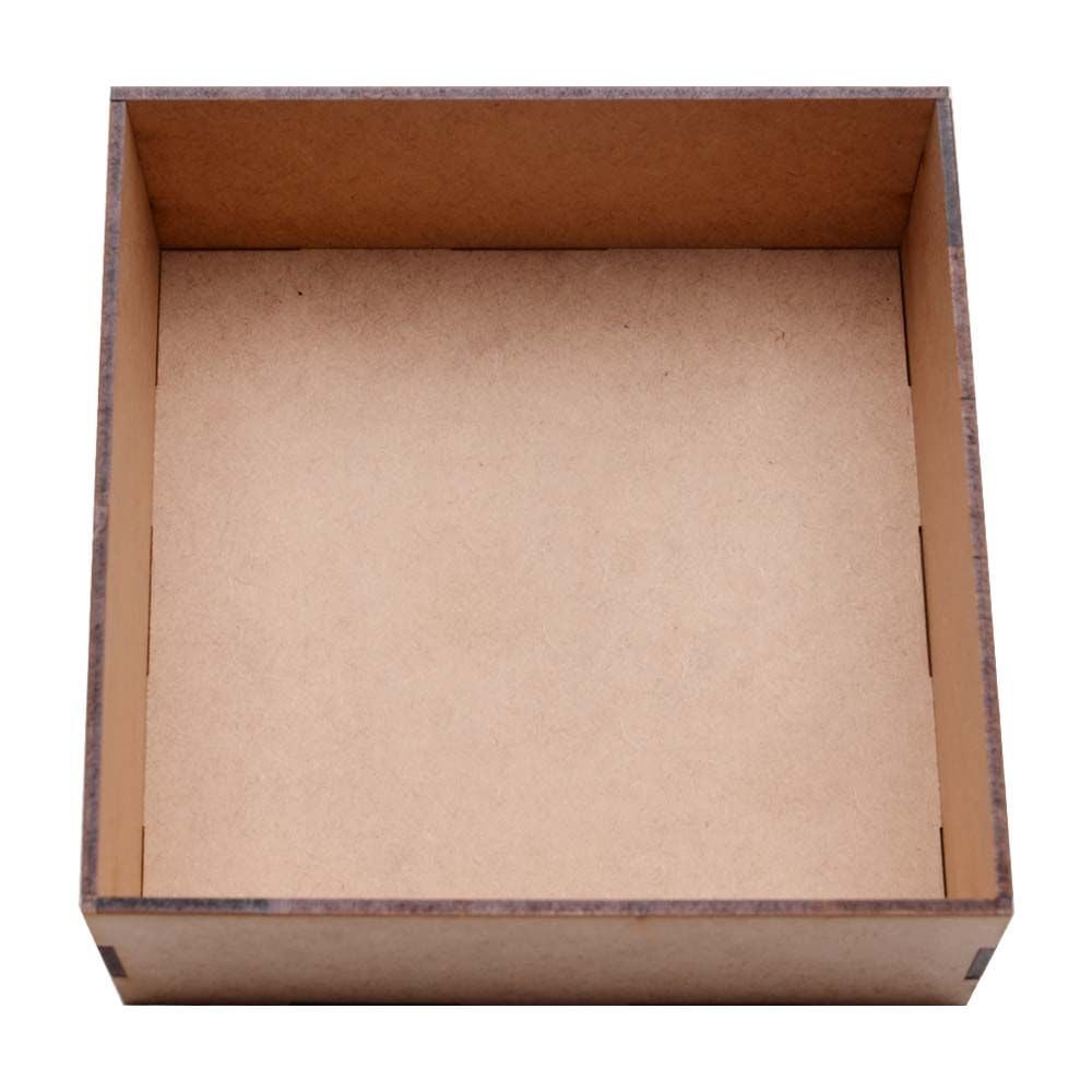 Caixa Mdf Raminhos Quadrada 15x15x6cm Hot Pink