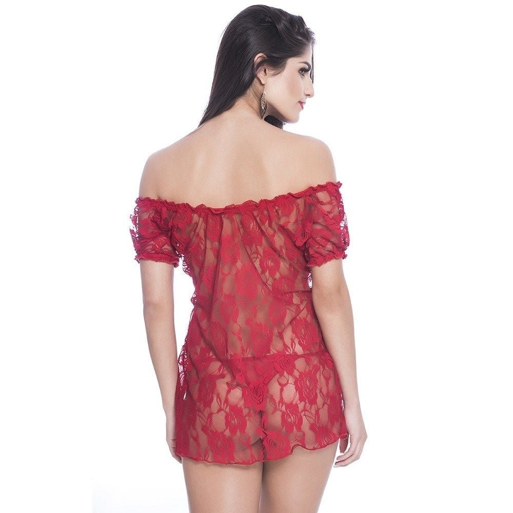 Camisola Toda Rendada Manga Fofinha Macler
