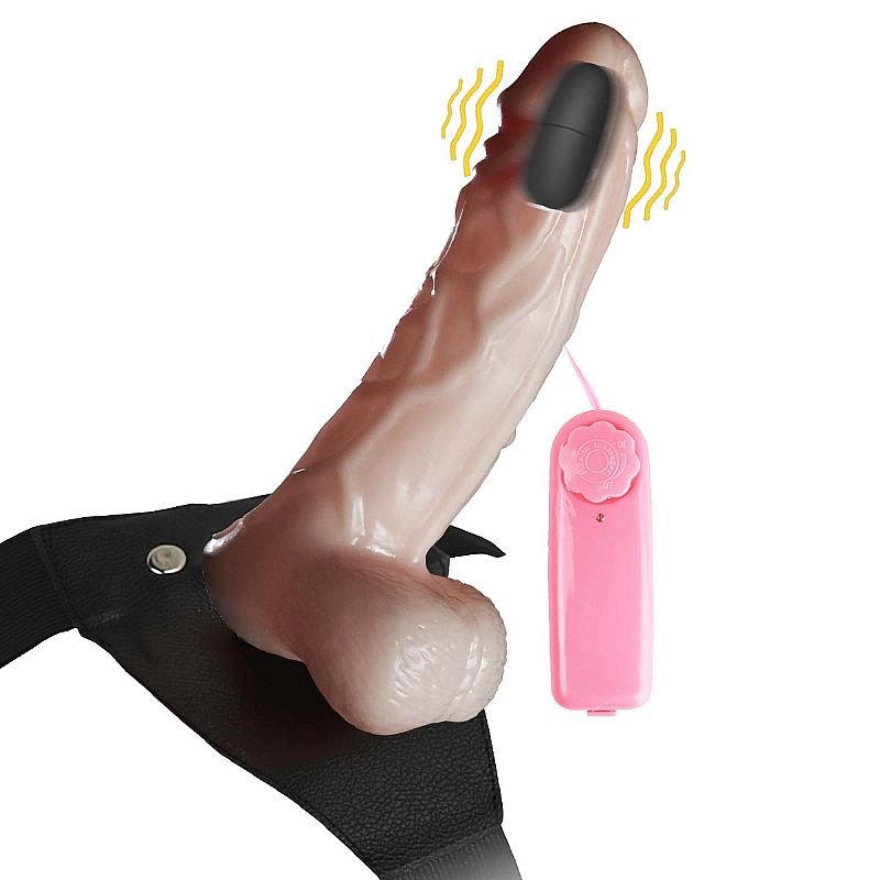 Capa Peniana com Cinta e Vibrador - Com vagina - 15,0 X 4,0 Wear Pênis - Marrom