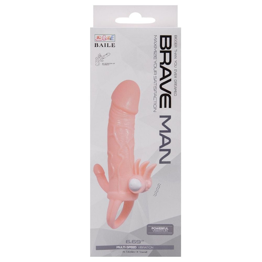 Capa Peniana Extensor De 4cm Com Anel Brave Man Vipmix