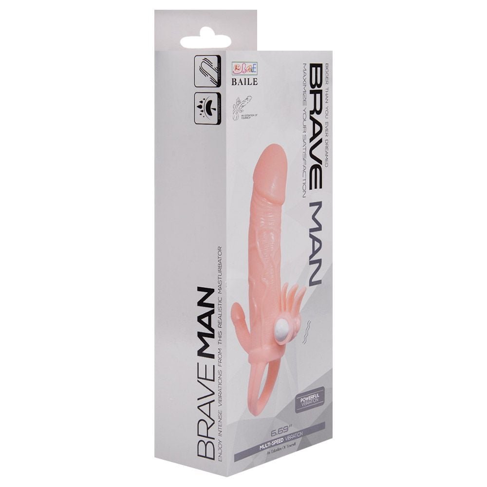 Capa Peniana Extensor De 4cm Com Anel Brave Man Vipmix