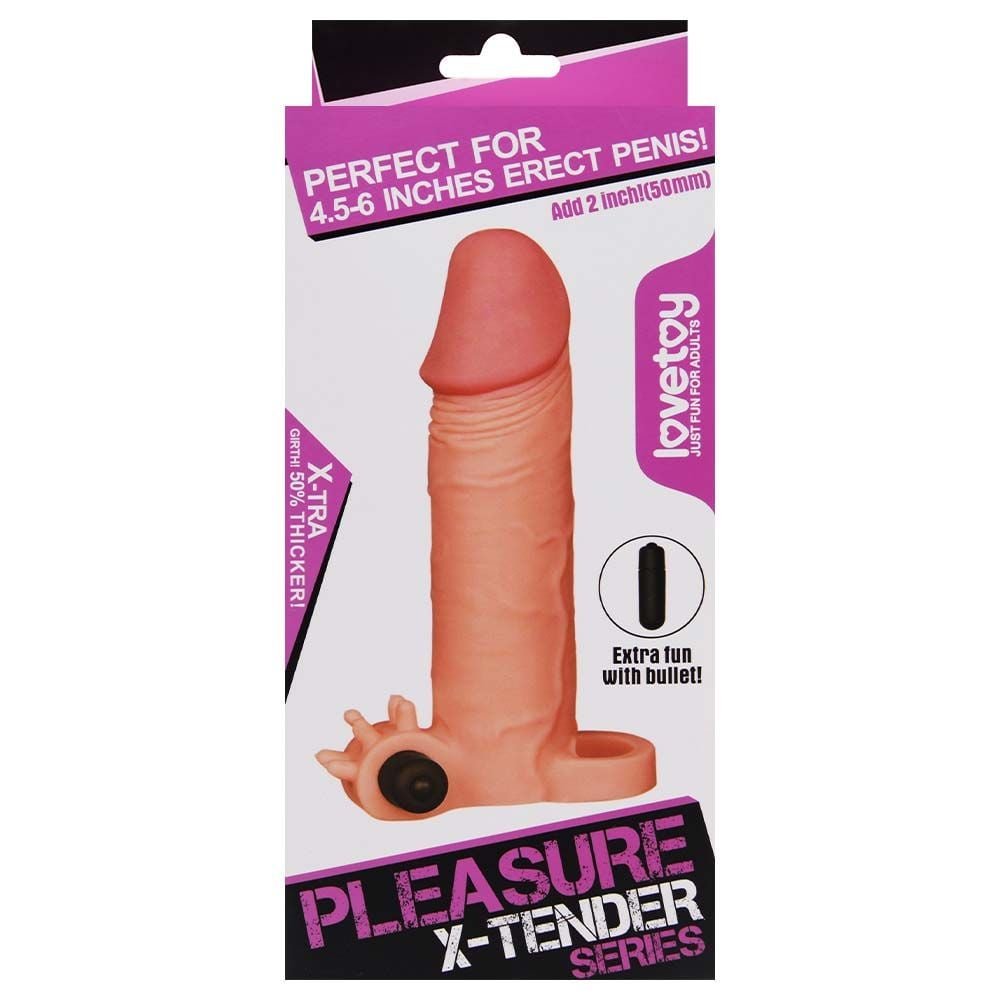 Capa Peniana Realística Com Vibrador E Anel 17,5cm Vipmix