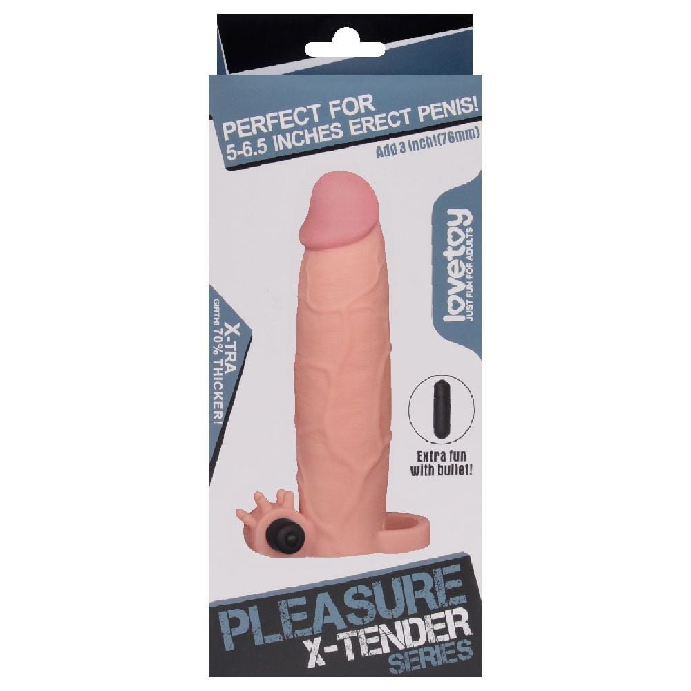 Capa Peniana Realística Com Vibrador E Anel 18,5cm Vipmix