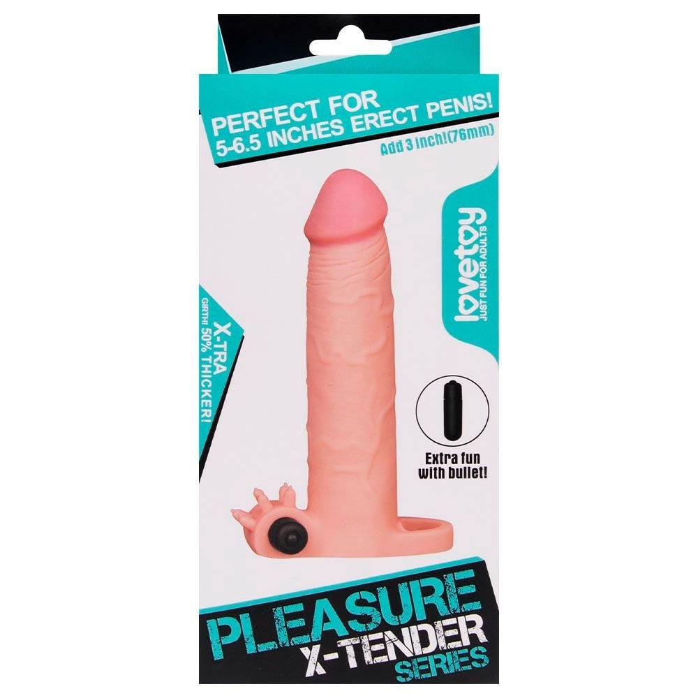 Capa Peniana Realística Com Vibrador E Anel 19cm Vipmix