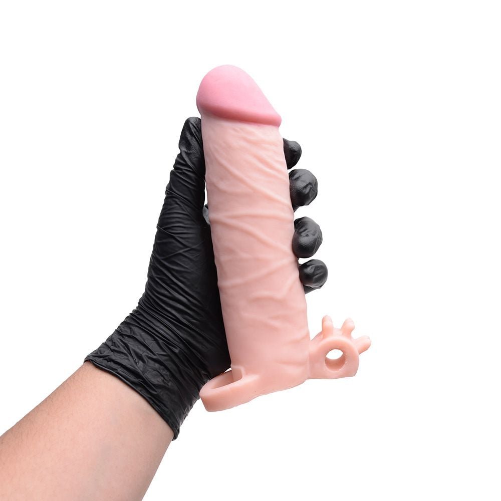Capa Peniana Realística Vibrador Anel 17,5cm Vipmix