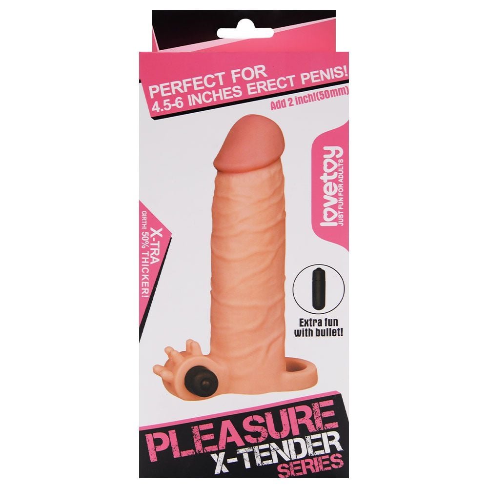 Capa Peniana Realística Vibrador Anel 17,5cm Vipmix