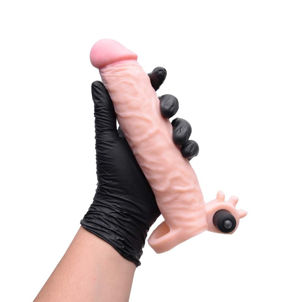 Capa Peniana Realística Vibrador E Anel 19cm Vipmix