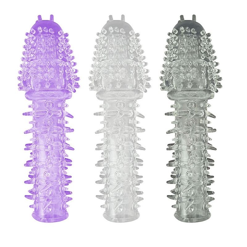 Capa Peniana Texturizada em Jelly - Macia e Flexível 14 cm - Preto