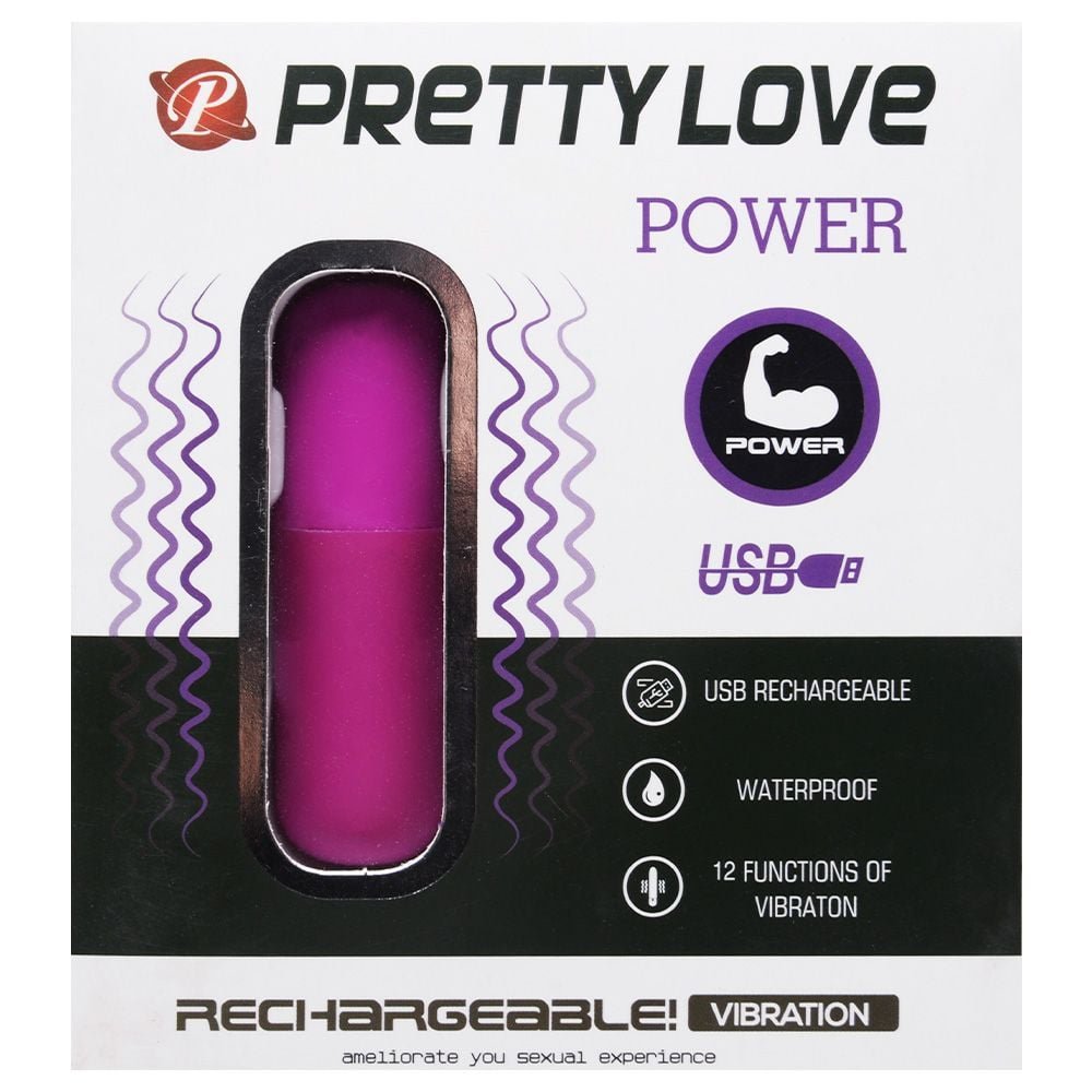 Cápsula 12 Vibrações Usb Pretty Love Power Vipmix