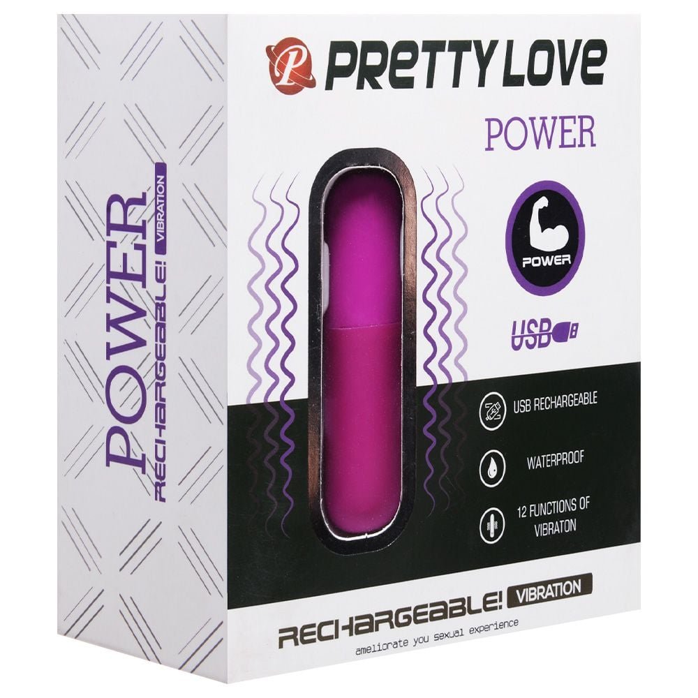 Cápsula 12 Vibrações Usb Pretty Love Power Vipmix
