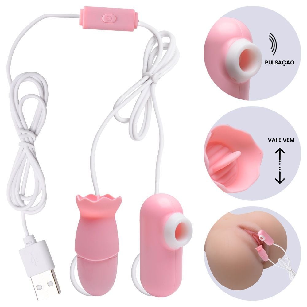 Cápsula Vibratória Usb Língua 12 Modos Lilo Vipmix