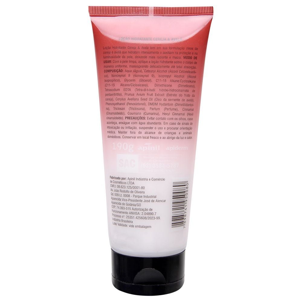 Cereja E Avelã Loção Hidratante Corporal 190g Apinil