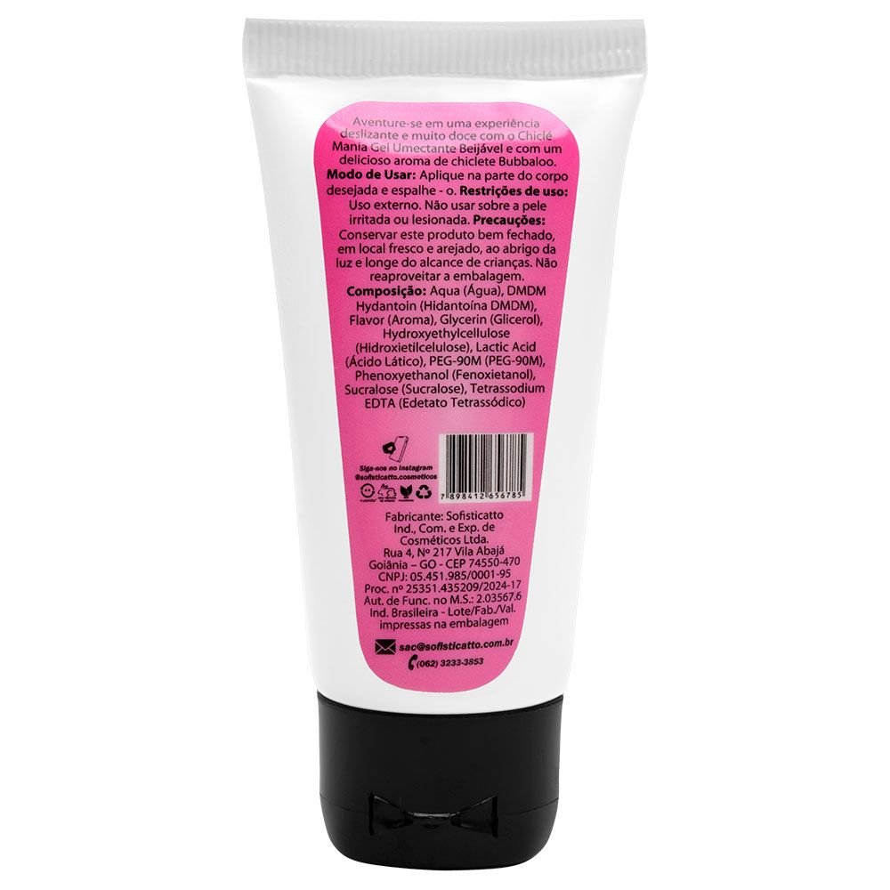 Chiclé Mania Gel Deslizante Beijável 60g Sofisticatto