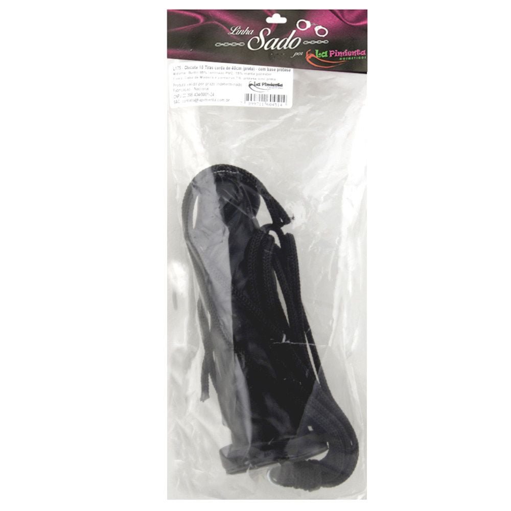 Chicote 10 Tiras Corda De 40cm Base Prótese La Pimienta