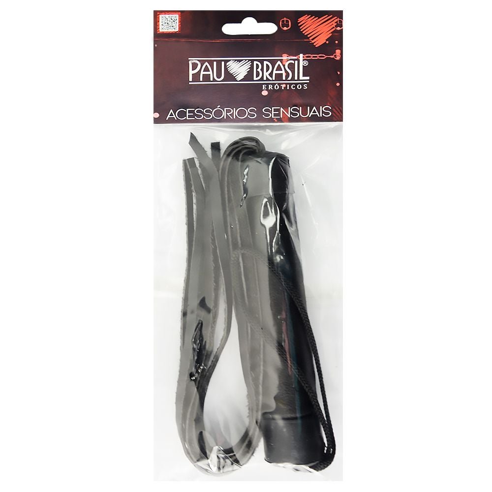 Chicote Preto 8 Tiras 40cm Pau Brasil