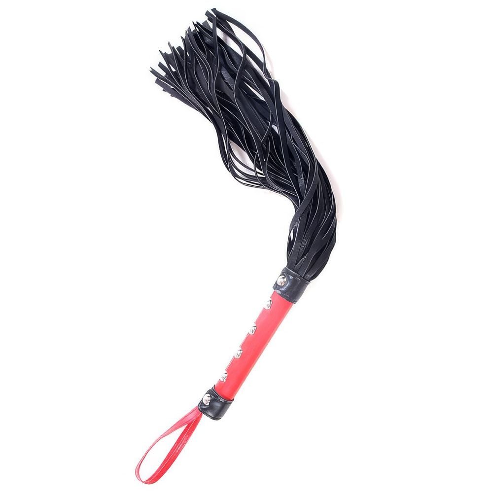 Chicote Preto E Vermelho Em Pu 50 Cm Com Alça Sexy Import