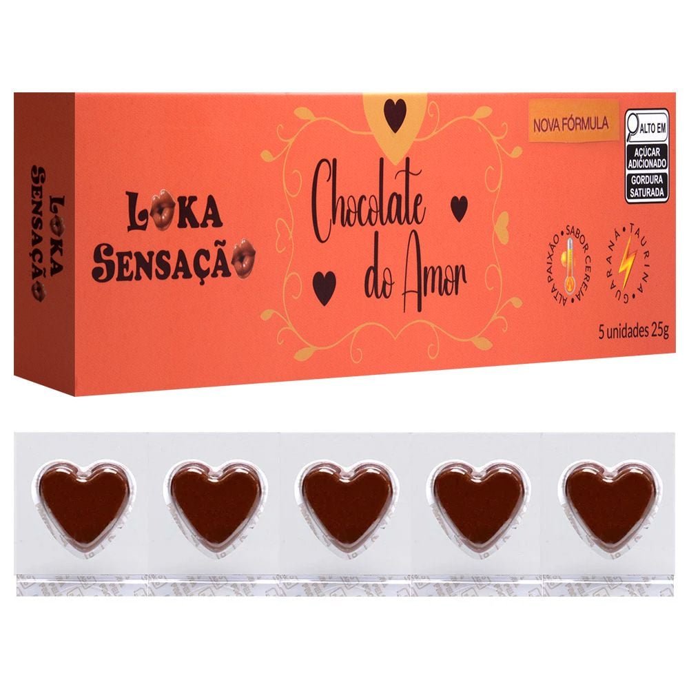 Chocolate Do Amor Excitante 05 Unidades Loka Sensação