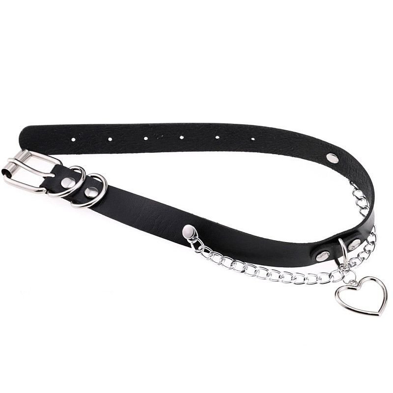 Choker Rebite - Coleira com Coração e Corrente 2