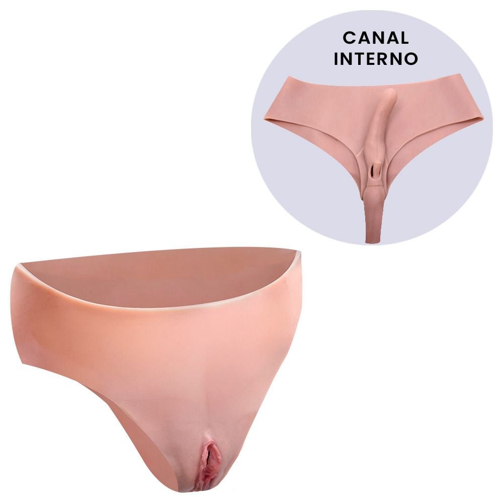 Cinta Calcinha Vagina 2 Penetrável Sexy Import