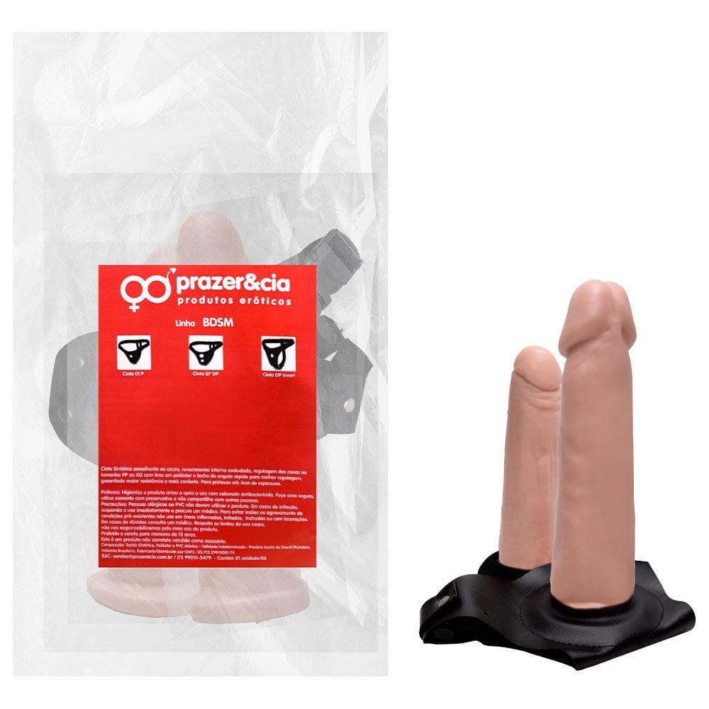 Cinta Dp Invertida 02 Pênis 12 E 17cm Prazer E Cia