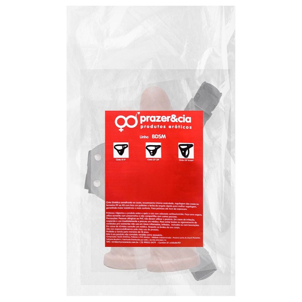 Cinta Dupla Com 02 Pênis 15,5 E 17cm Prazer E Cia