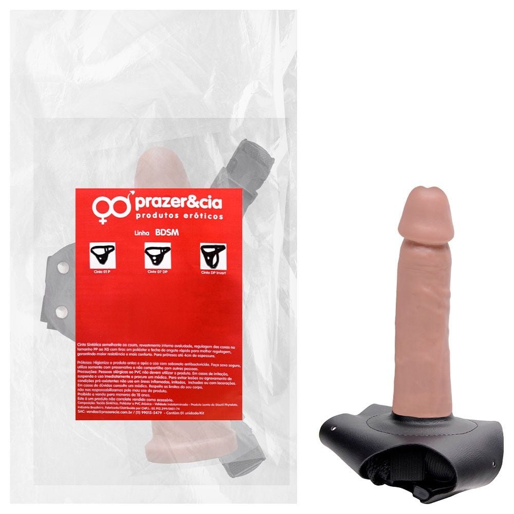 Cinta Peniana Com 01 Pênis De 17cm Prazer E Cia