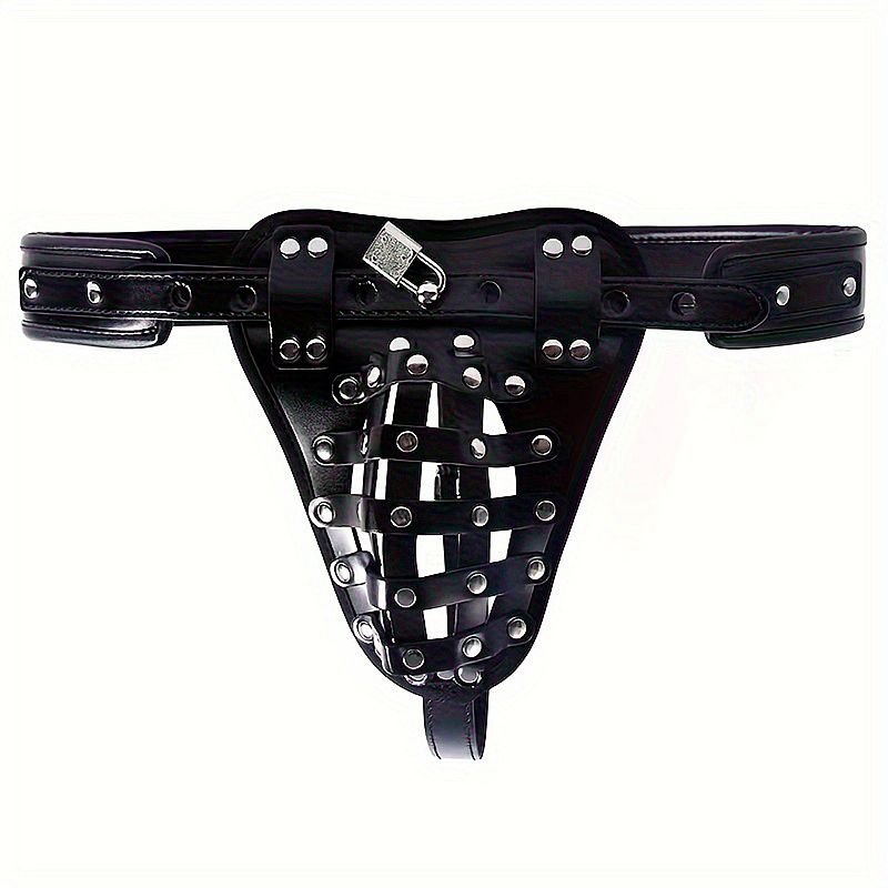 Cinto de Castidade em Couro Formato de Cueca