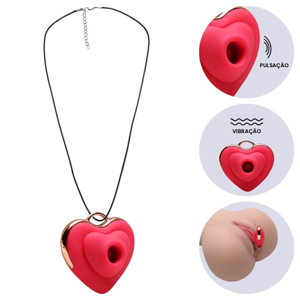 Colar Coração Vibrador Pulsações Vipmix
