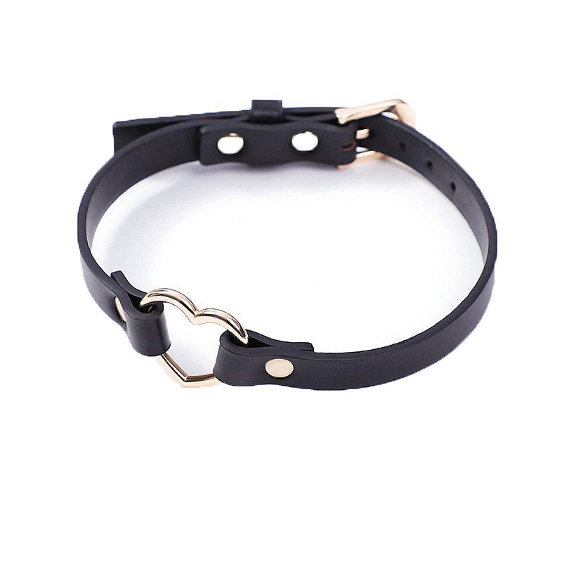 Coleira Bondage com Coração / Choker - Preto