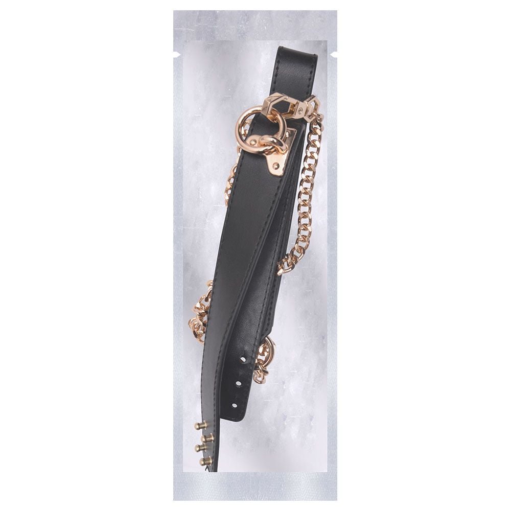Coleira Bondage E Correte Guia Luxo Preto Si