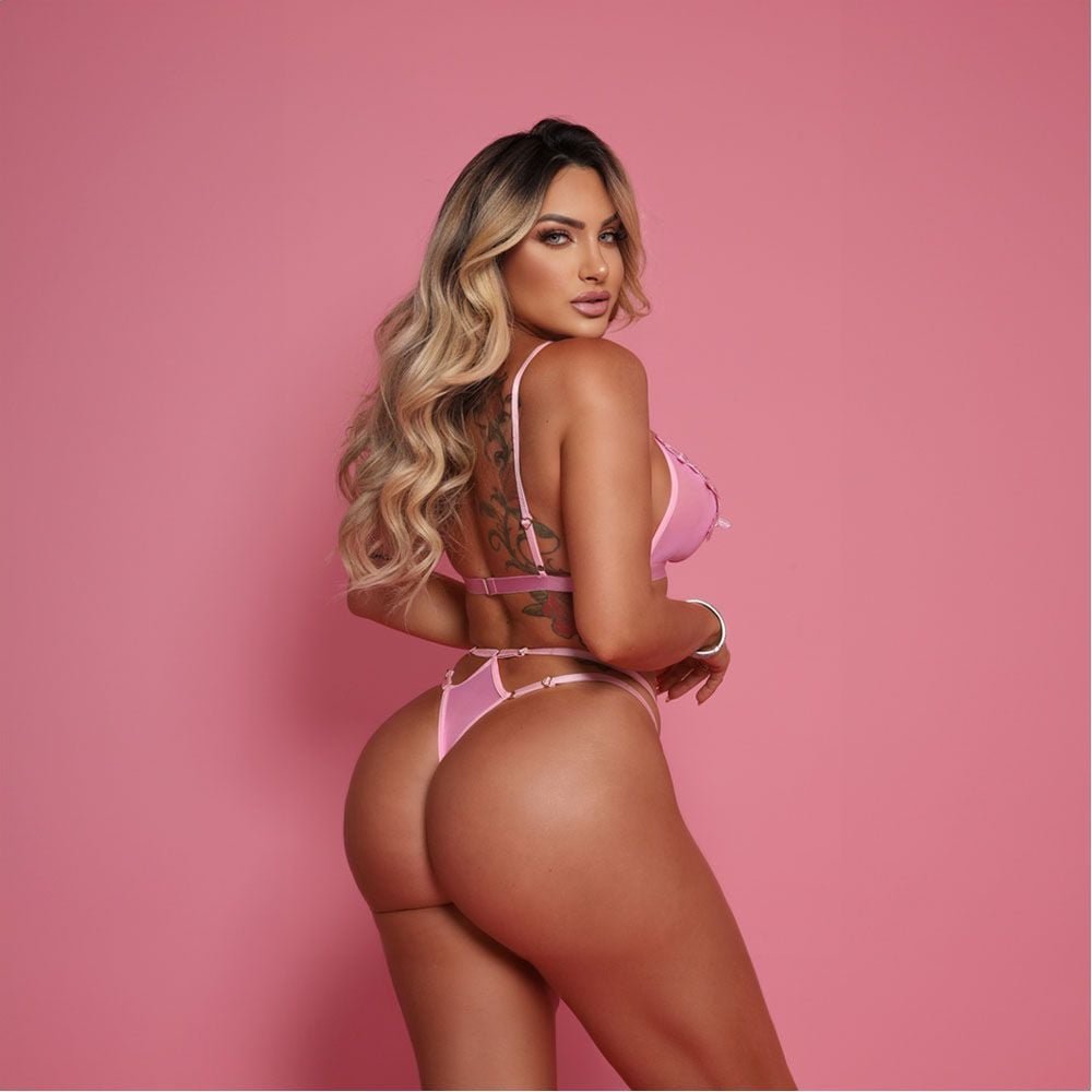 Conjunto Glow Night Tule Com Bordado Tallyta