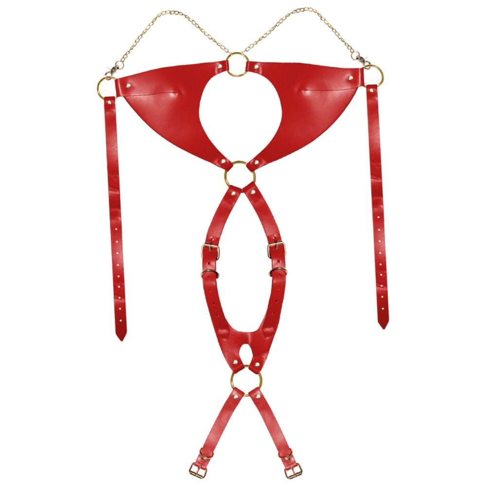 Conjunto Harness Top Calcinha Cinta Liga Sexy Import