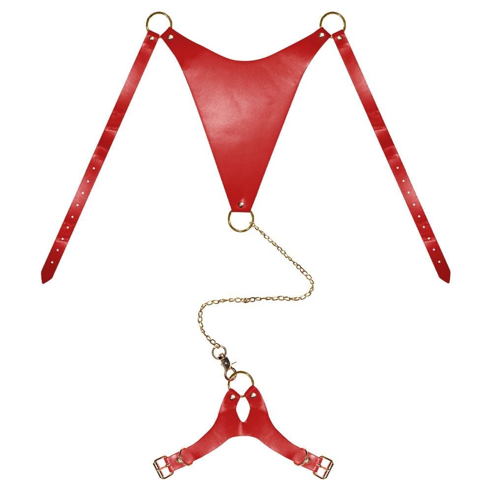 Conjunto Harness Top Calcinha Cinta Liga Sexy Import