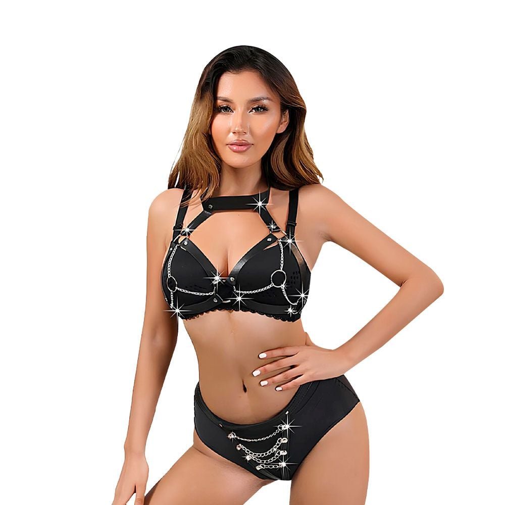 Conjunto Harness Top Calcinha Correntes Sexy Import