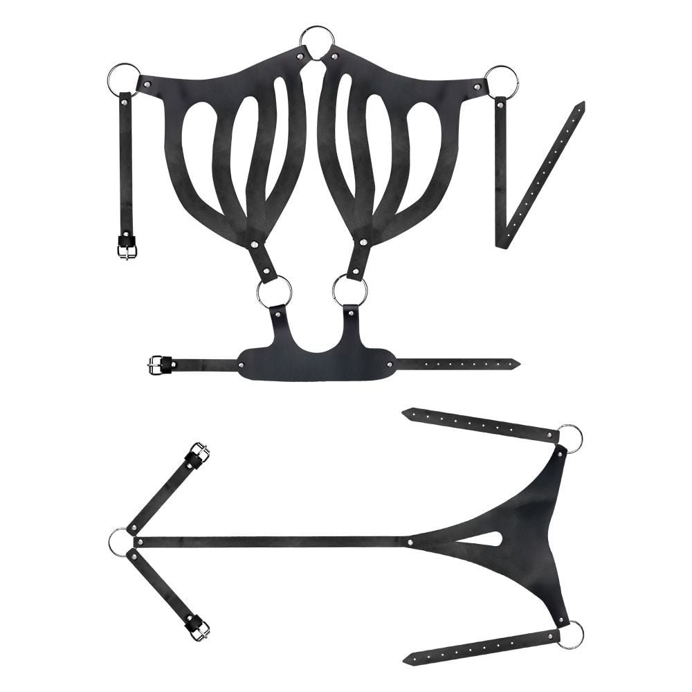 Conjunto Harness Top E Calcinha Couro 1 Sexy Import