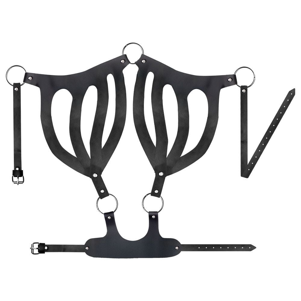 Conjunto Harness Top E Calcinha Couro 1 Sexy Import