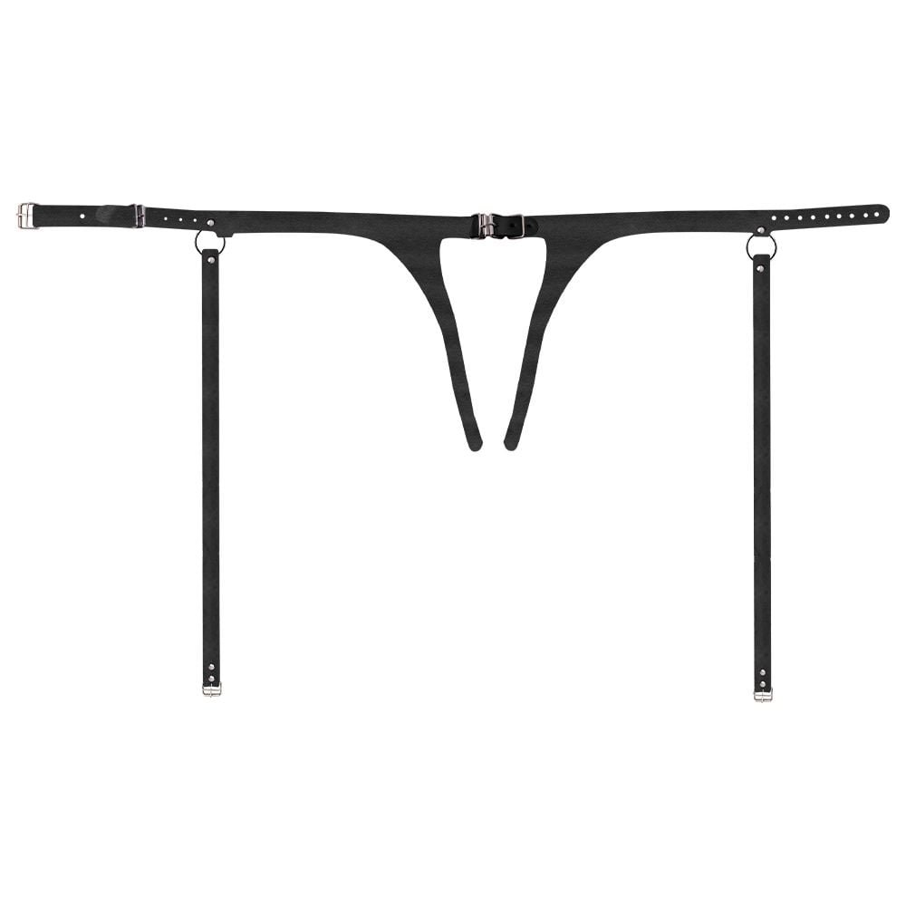 Conjunto Harness Top E Calcinha Couro Sexy Import