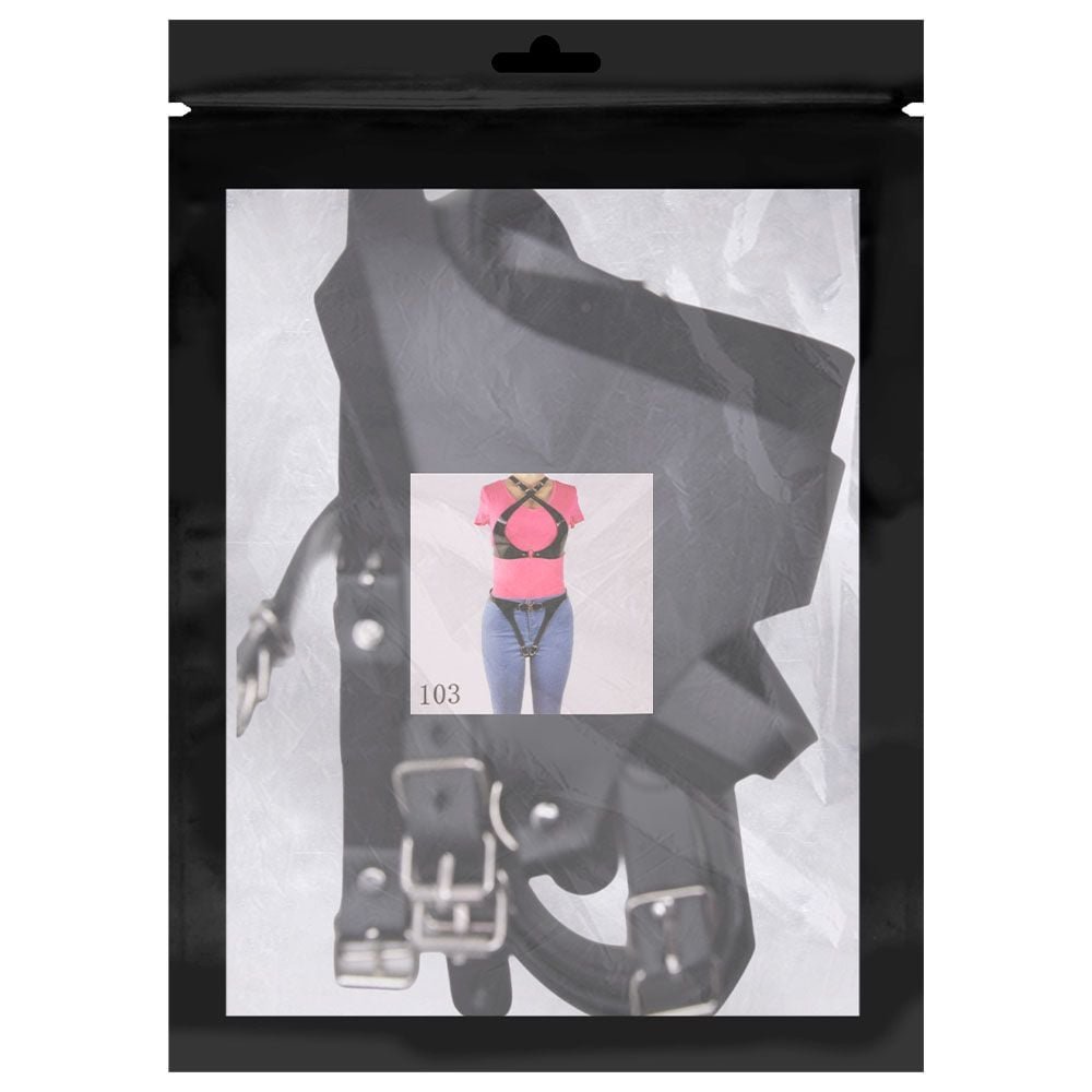 Conjunto Harness Top E Calcinha Couro Sexy Import