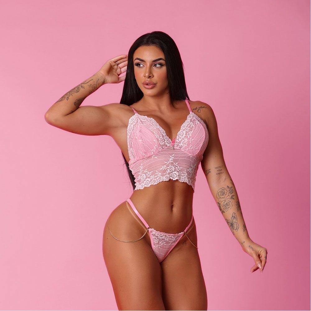 Conjunto Passion Glow Rendado Tallyta