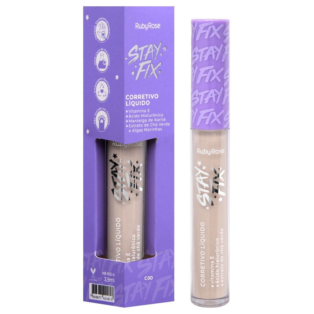 Corretivo Líquido Stay Fix 3,9ml Ruby Rose