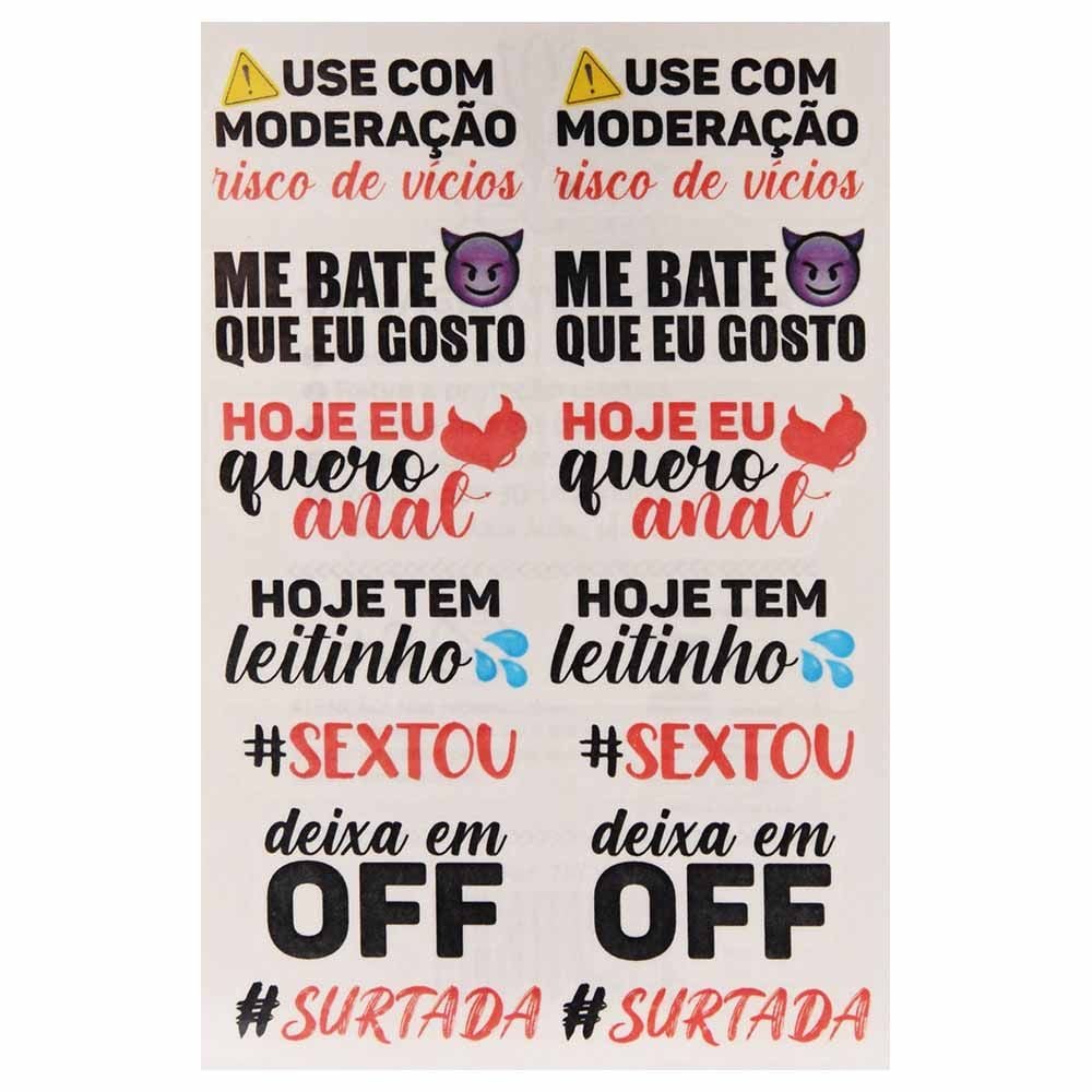 Deixa Em Off Tatuagem Temporária 10 X 15cm Sedux