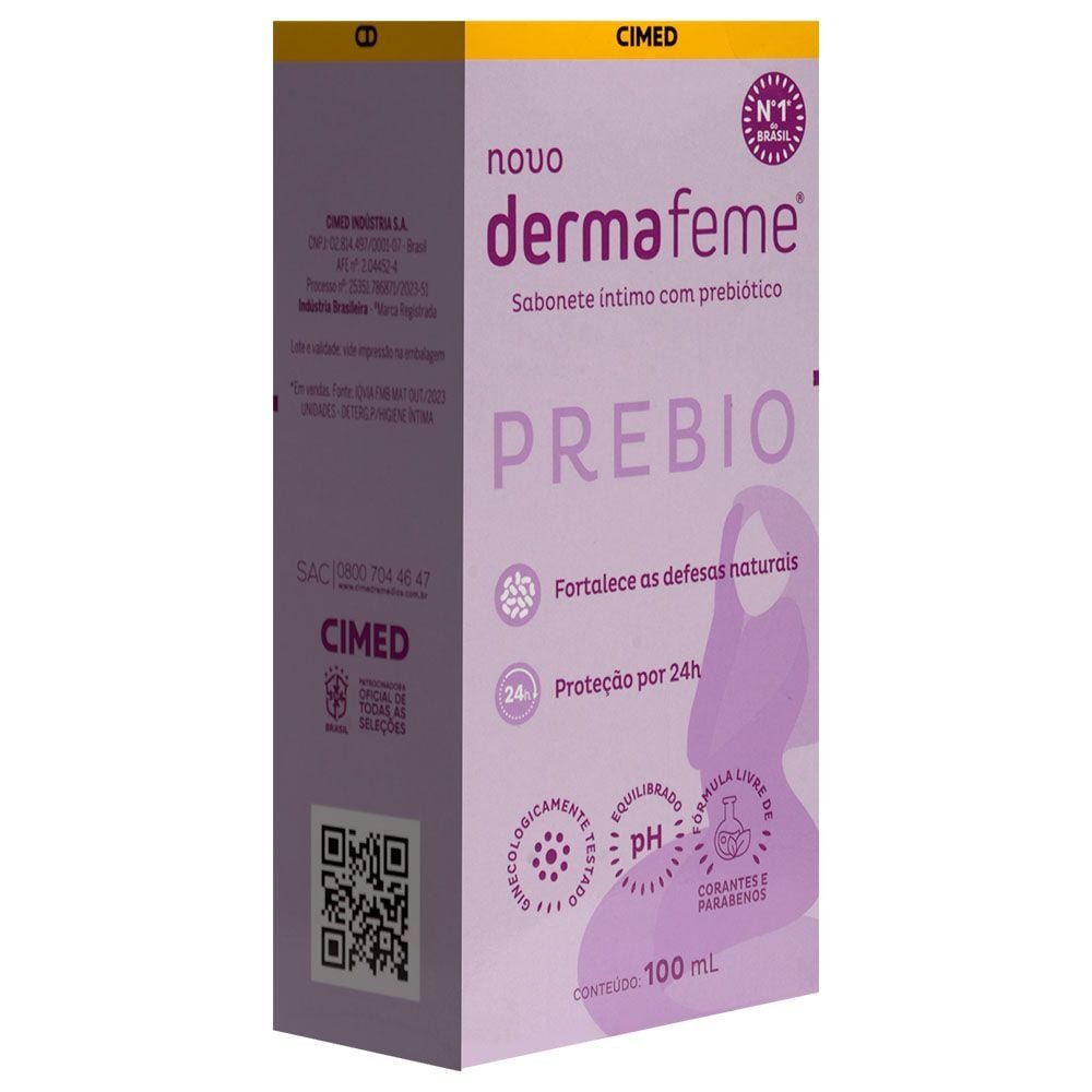 Dermafeme Prebio Sabonete íntimo 100ml Cimed