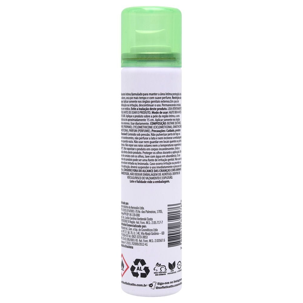 Desodorante íntimo Aerossol Aromático 100ml Sofisticatto