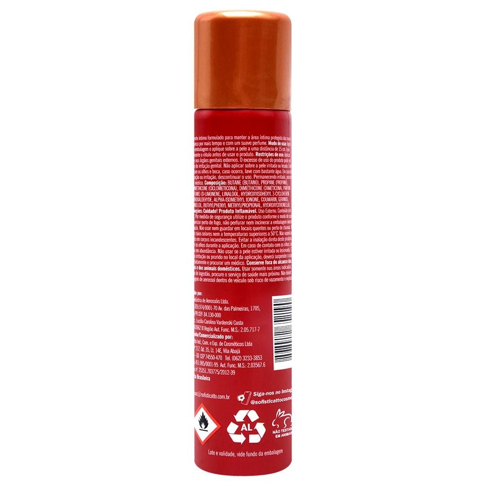 Desodorante íntimo Aerossol Aromático 100ml Sofisticatto