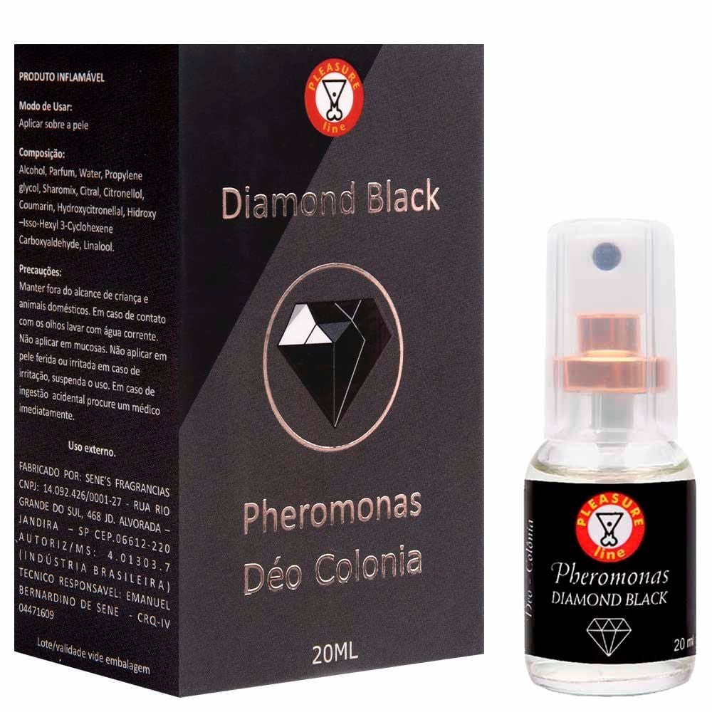 Diamond Black Deo Colônia Masculina Pheromonas 20ml Pleasure Line