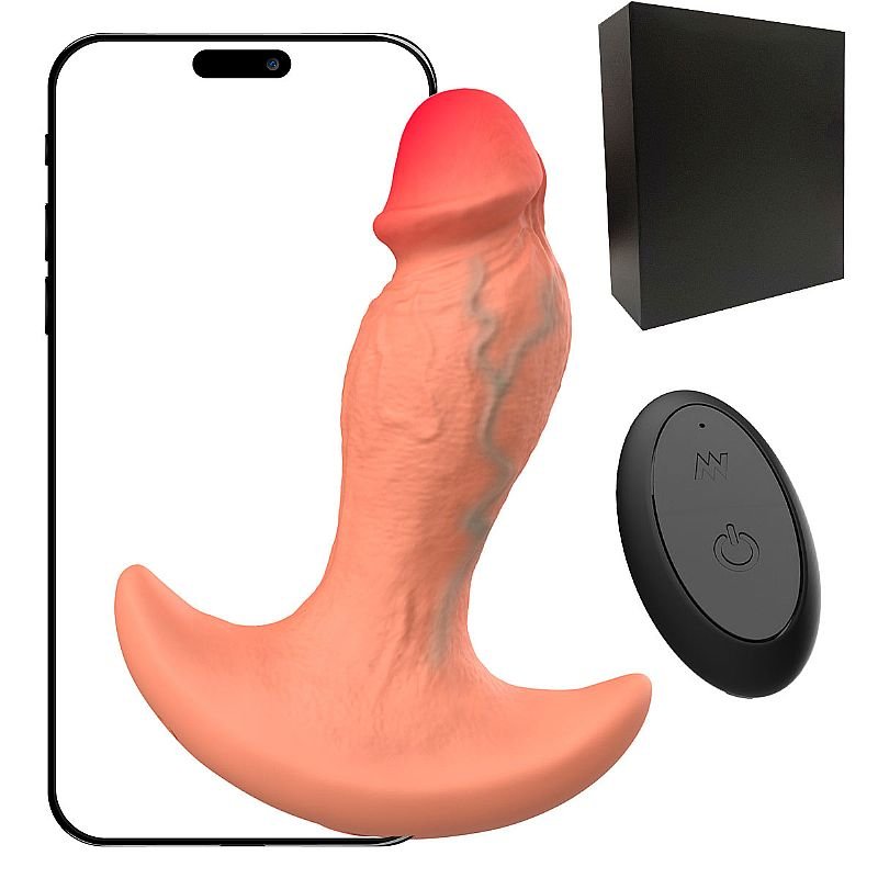 Dildo com Vibração e Rotação / Controle Remoto e Via App - 12,0 X 3,5 cm