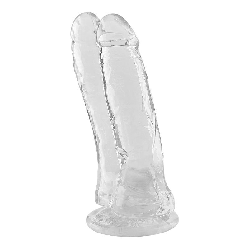 Dildo Duplo Realístico - Transparente - 17,3 x 3,5 - Transparente