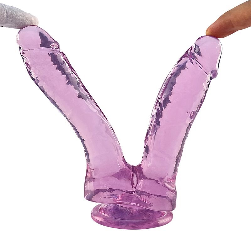 Dildo Duplo Realístico - Transparente - 17,3 x 3,5 - Transparente
