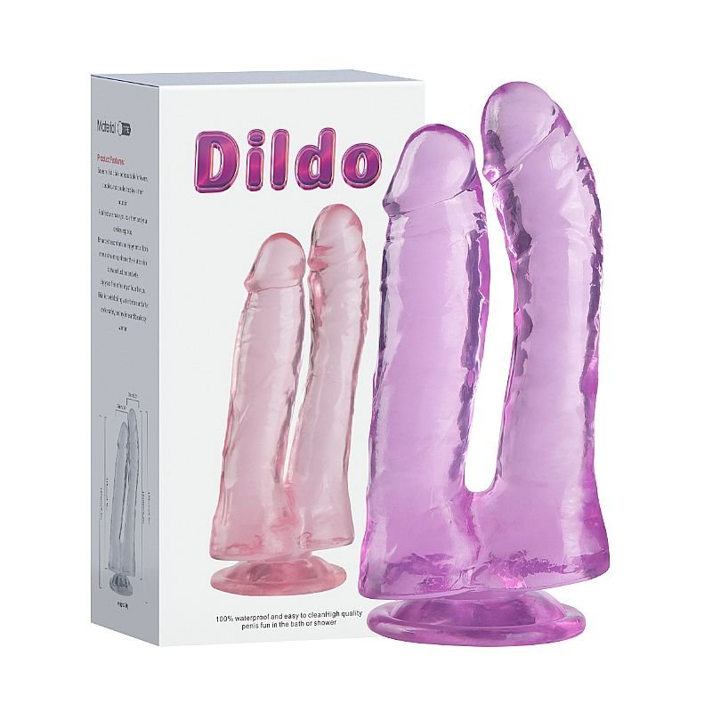 Dildo Duplo Realístico - Transparente - 17,3 x 3,5 - Transparente
